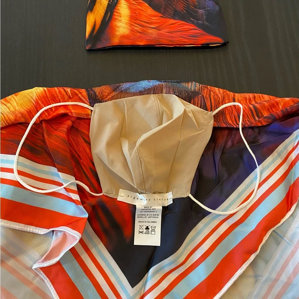 Argemiro Sierra Colorful Abstract Print Face Mask Silky Bandana New